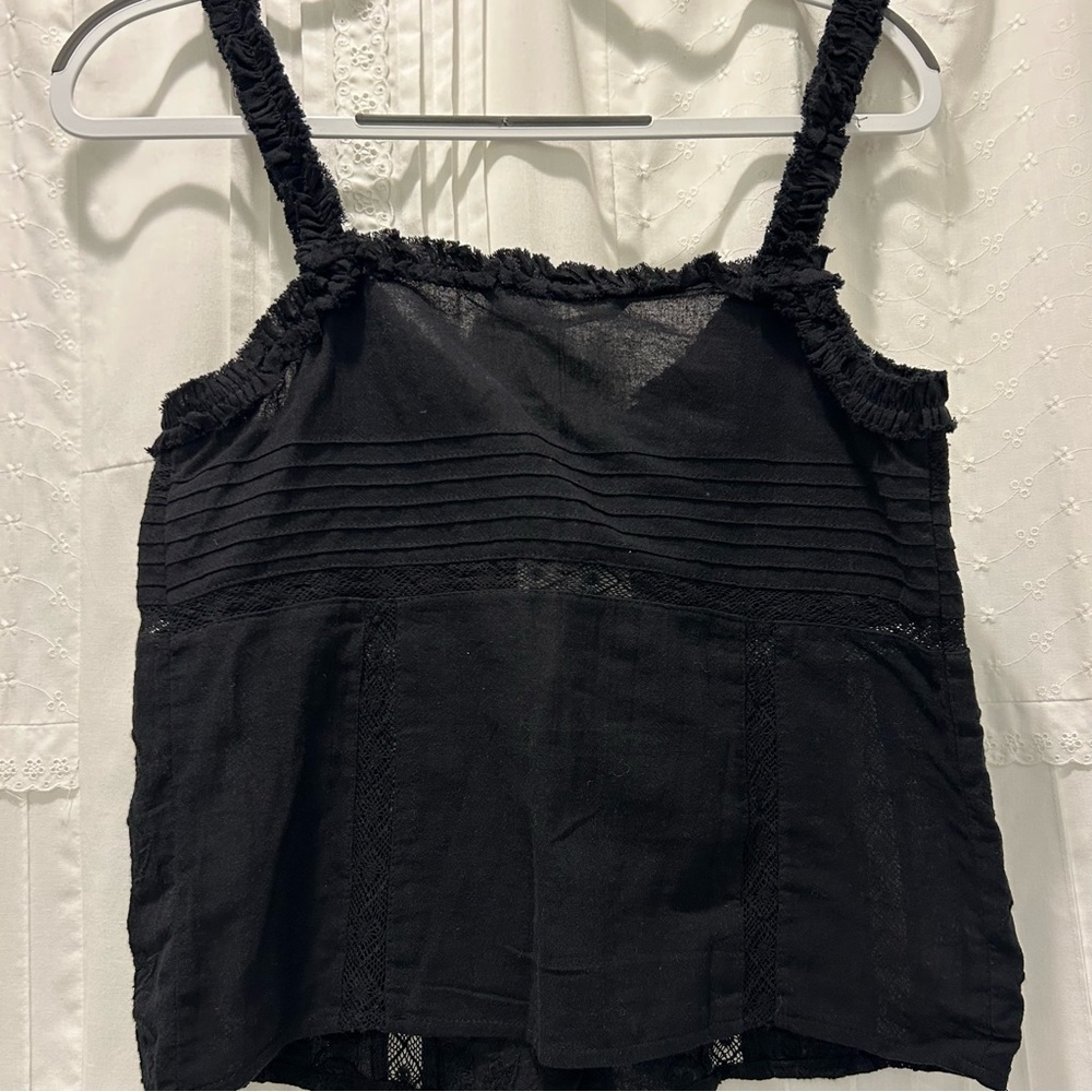 Zara Black Ruffle Top - Picture 2 of 3